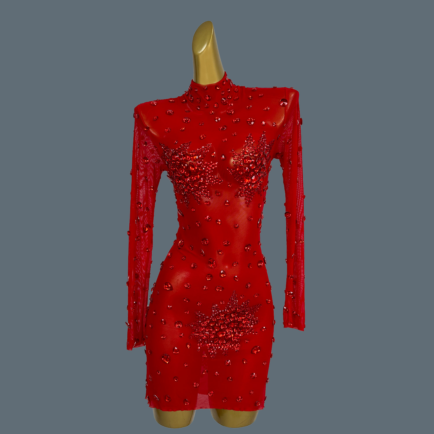 Gaun Mini tembus pandang berli - Sparkly Rhinestone Club Party Dress ulasan dan harga