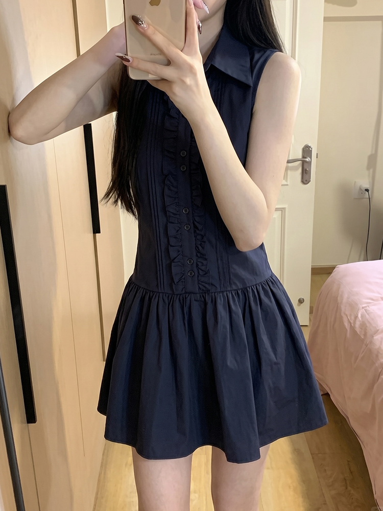Gaun Kemeja Gaya Kuliah Korea  - Korean Style A Line Shirt Dress ulasan dan harga