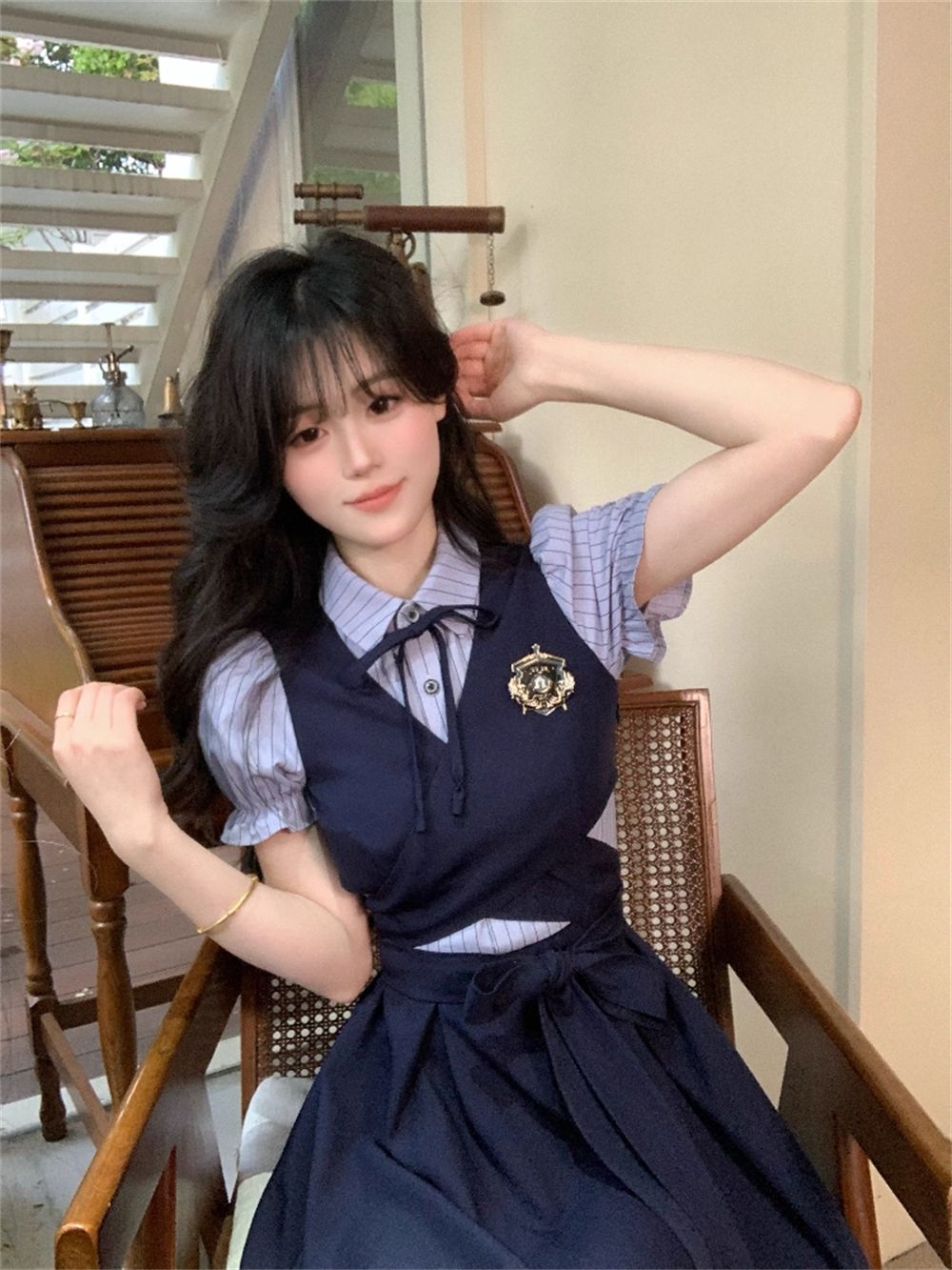 Pakaian Sehari-hari Musim Pana - Korean Style A Line Shirt Dress ulasan dan harga