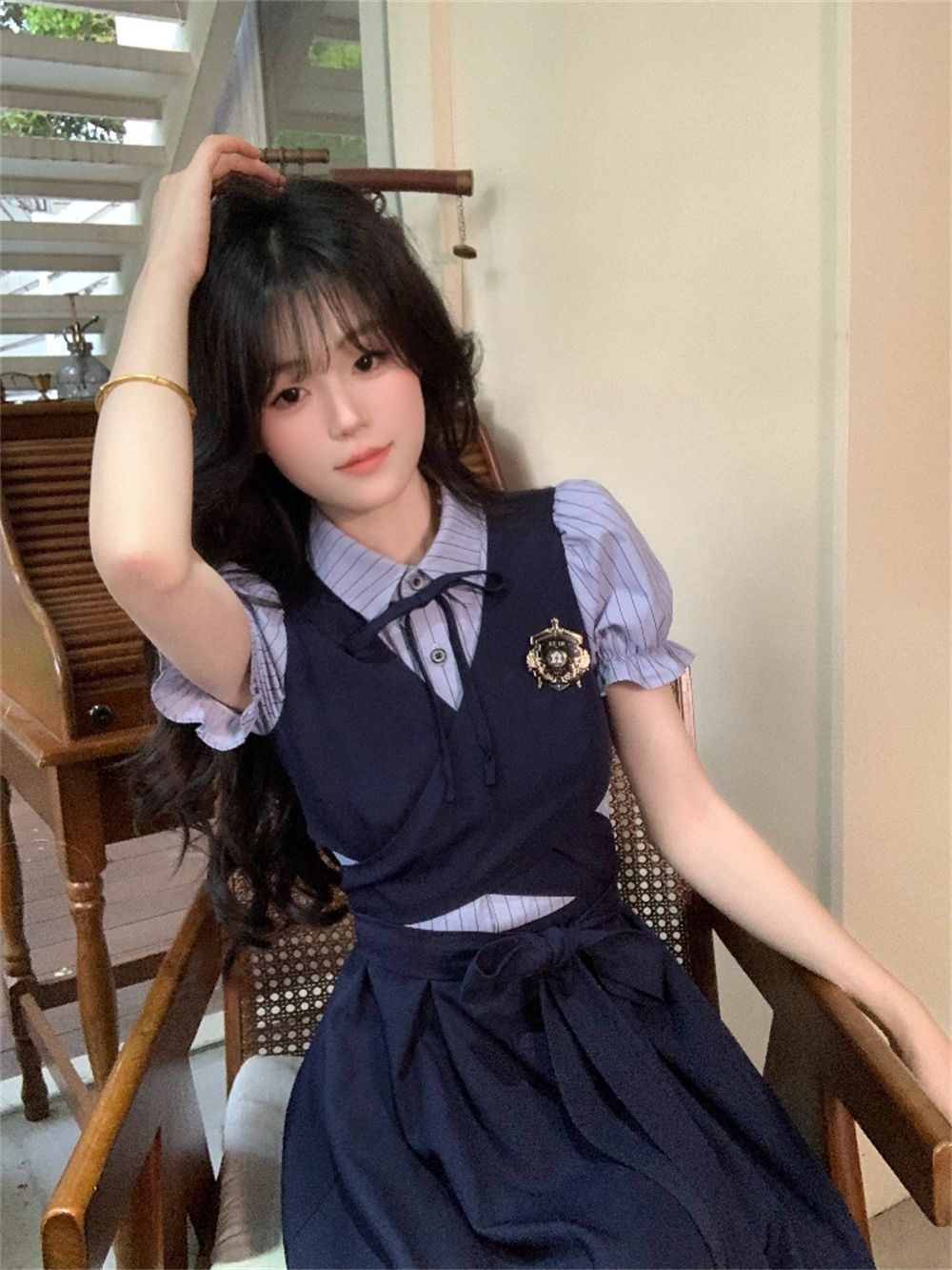 Pakaian Sehari-hari Musim Pana - Korean Style A Line Shirt Dress ulasan dan harga