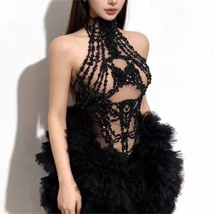 Gaun Mini Wanita Berkilau Berh - Sparkly Rhinestone Club Party Dress ulasan dan harga