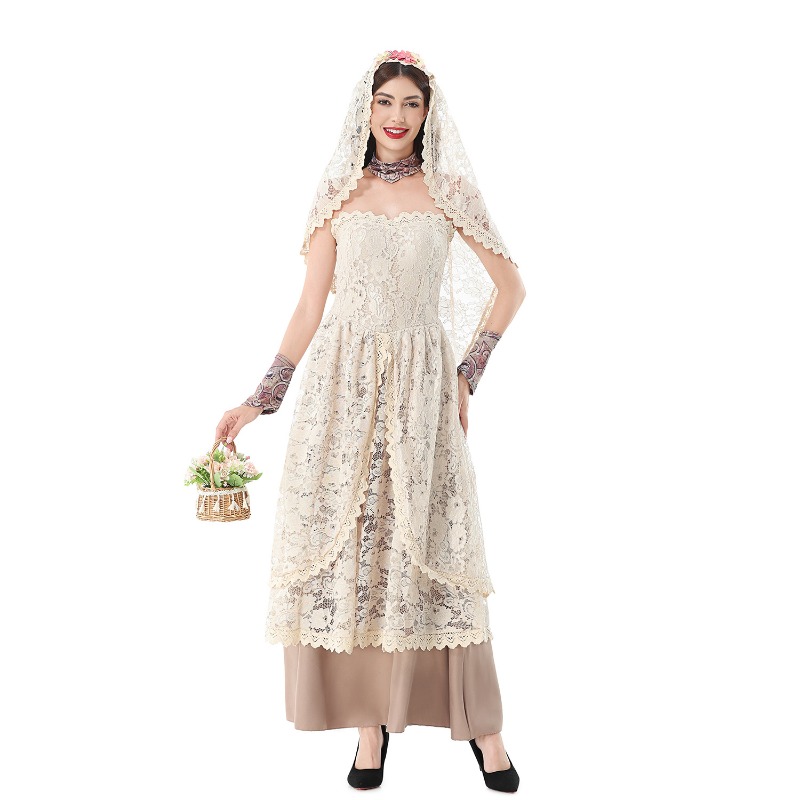 Gaun Maxi Berenda Vintage untu - Dresses ulasan dan harga