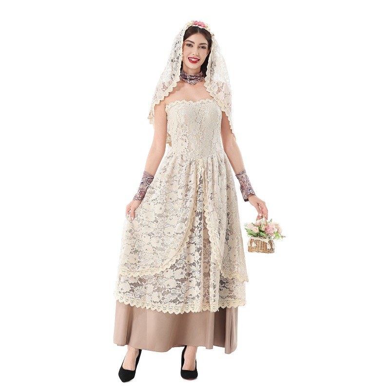 Gaun Maxi Berenda Vintage untu - Dresses ulasan dan harga