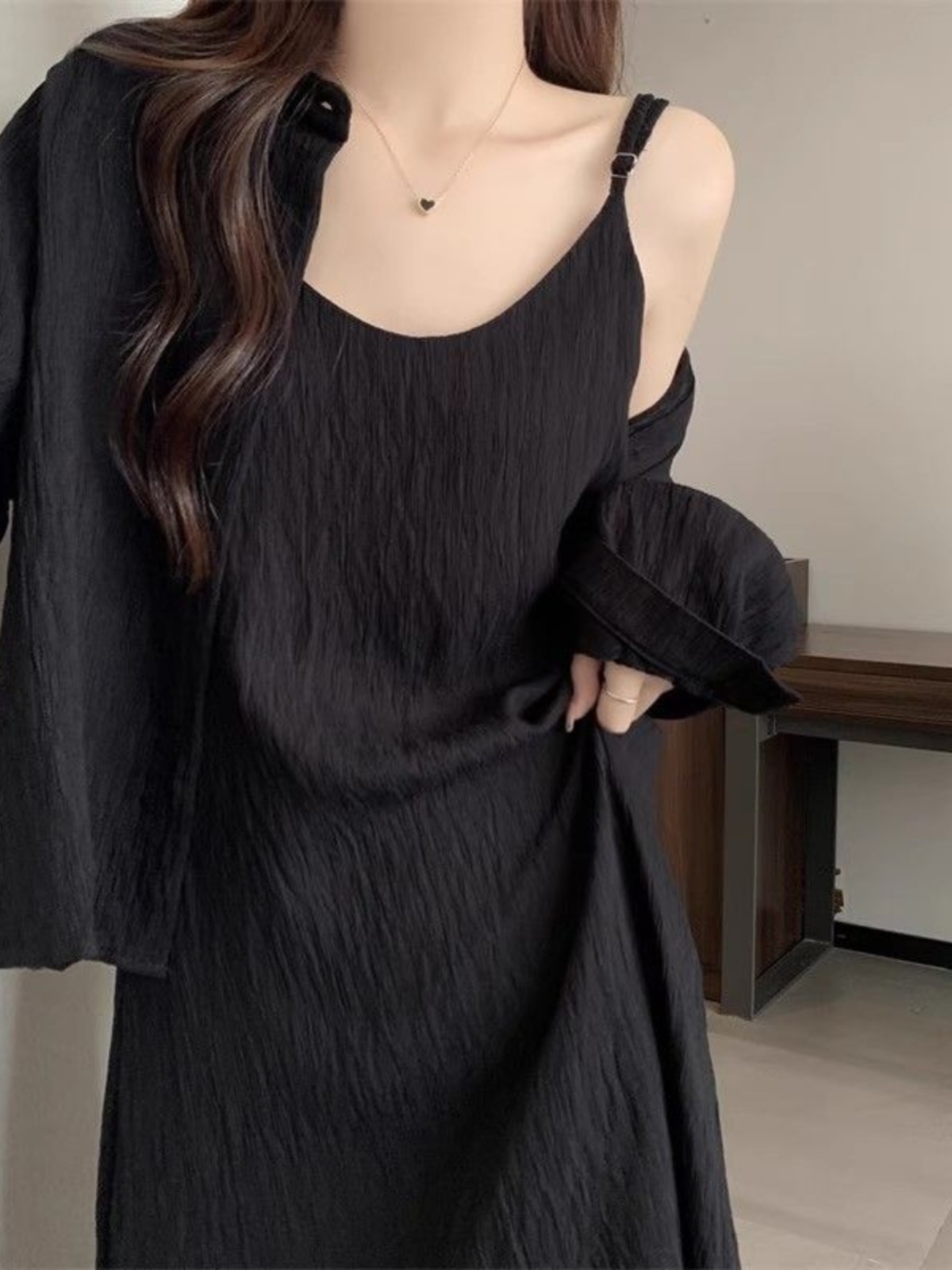 Gaun Wanita Ukuran Besar Model - Korean Style A Line Shirt Dress ulasan dan harga