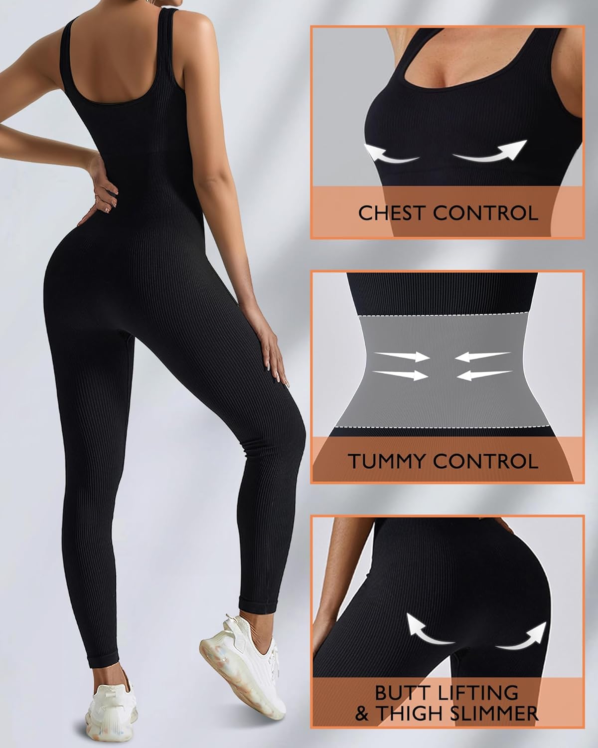 Jumpsuit Seamless Wanita untuk - Seamless Ribbed Workout Tank Top ulasan dan harga