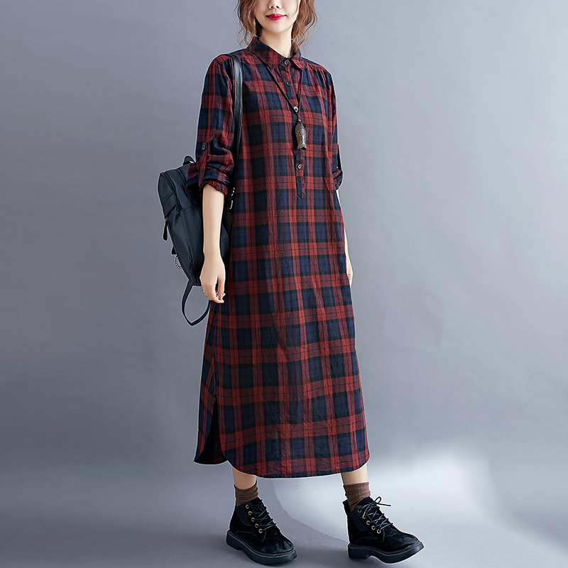 Gaun Kemeja Lengan Panjang Mot - Korean Style A Line Shirt Dress ulasan dan harga