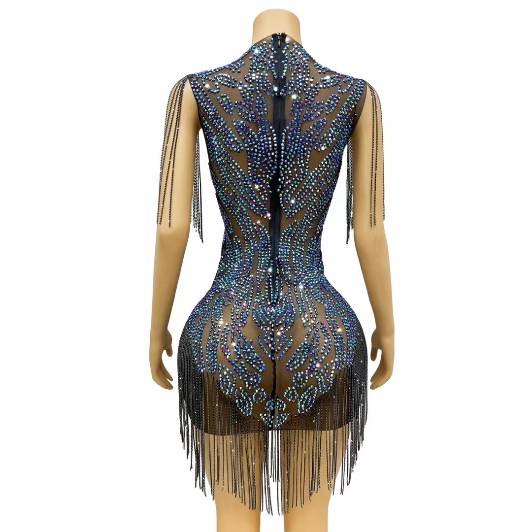 Gaun Malam Mewah untuk Wanita, - Sparkly Rhinestone Club Party Dress ulasan dan harga