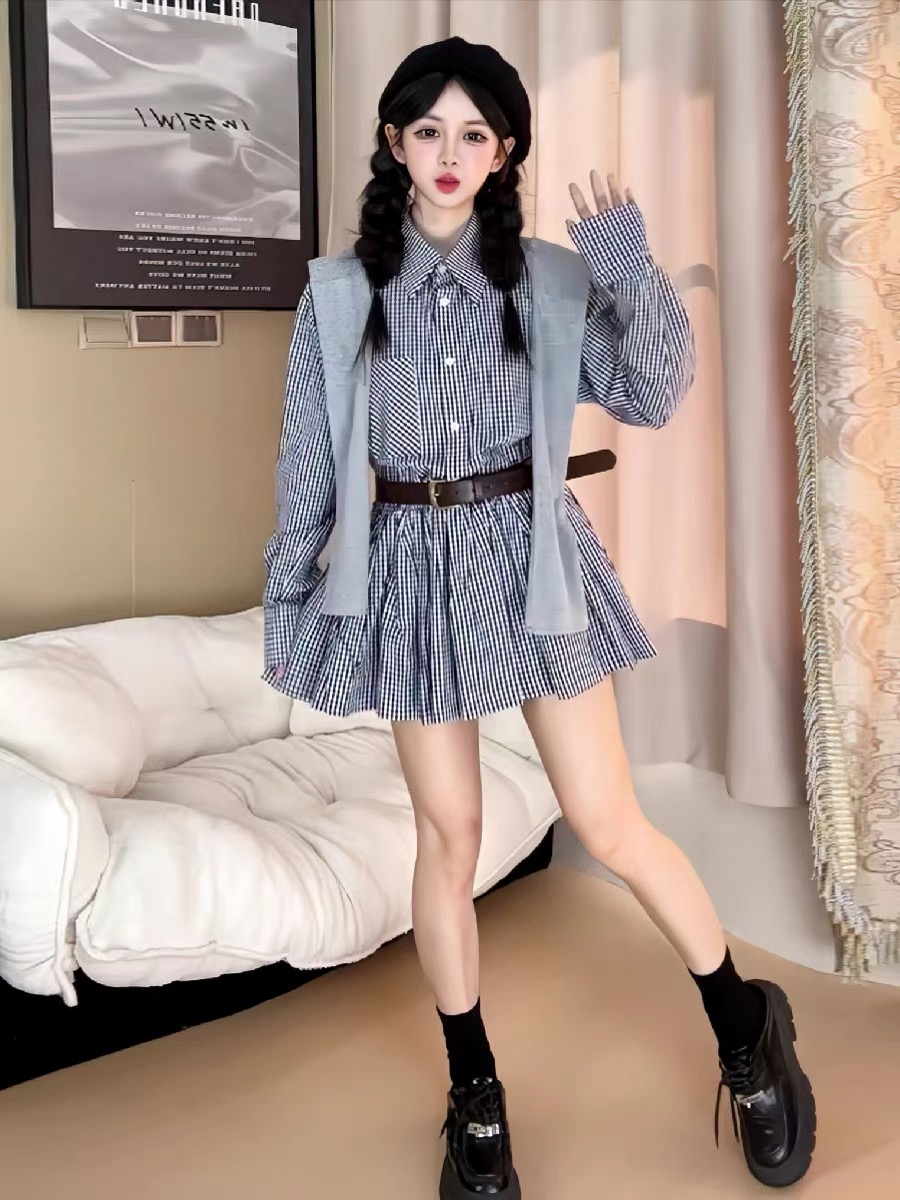 Gaun Kemeja Gaya Korea Awal Mu - Korean Style A Line Shirt Dress ulasan dan harga